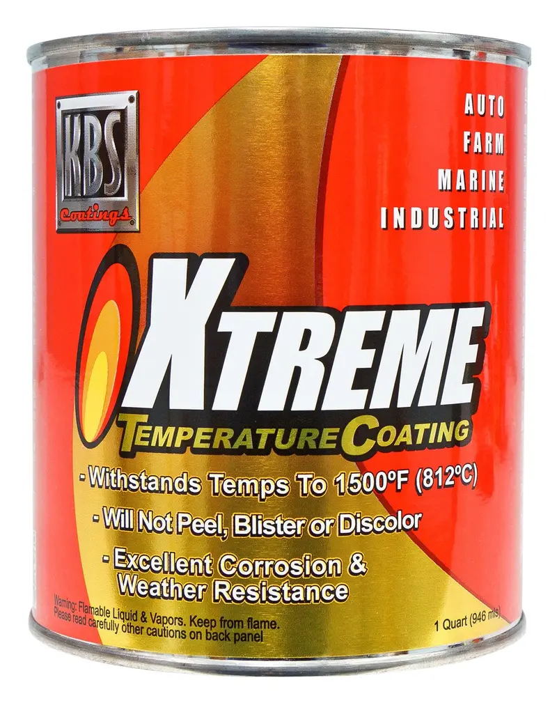 KBS Rocket Red Xtreme Temperature Coating – Heat-Resistant Automotive Finish, 1 Quart