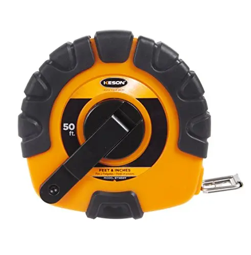 Keson 100-Foot Steel Tape Measure – 3×1 Rewind Mechanism, Heavy-Duty Blade