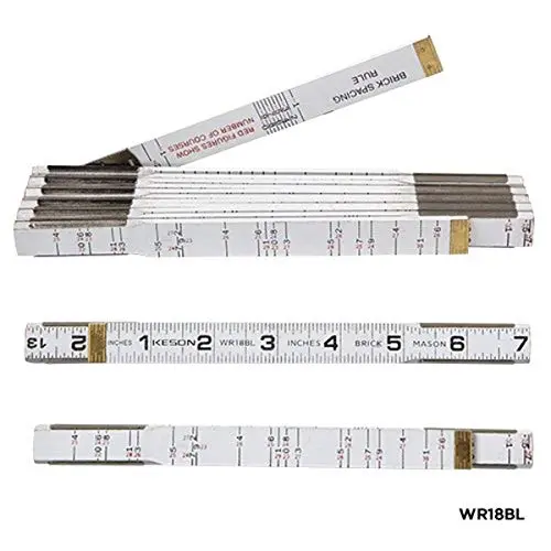 Keson 6-Foot Bricklayer’s Wood Ruler – 5/8″ Thick, White Finish