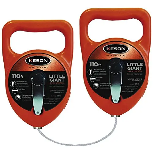 Keson G110D Double Giant Chalk Line Reel – 110-Foot Capacity, Dual-Line Design