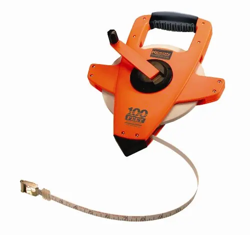 Keson NRS10100H 100-Foot Speed-Rewind Nylon-Reinforced Steel Tape Measure – 1/10 & 1/100 Foot Markings