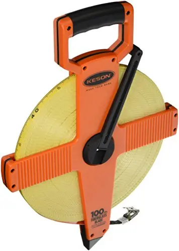 Keson OTR100MM 100-Meter Open-Reel Fiberglass Tape Measure – Dual Graduations (2mm & 5mm)