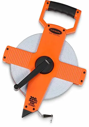 Keson OTR1810100 100-Foot Open-Reel Fiberglass Tape with Dual Hook – Dual-Scale Graduations