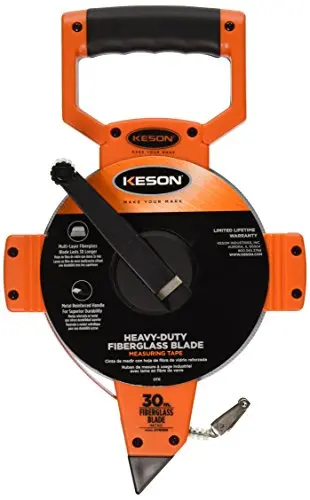 Keson OTR30M 30-Meter Open-Reel Fiberglass Tape Measure — Fine 2mm Graduations