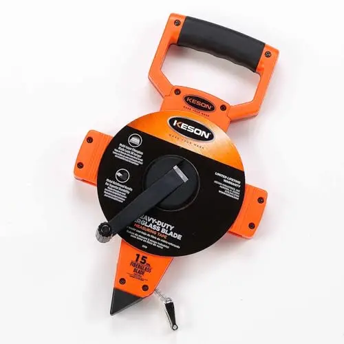Keson OTR50M 50-Meter Open-Reel Fiberglass Tape Measure with 2mm Graduations