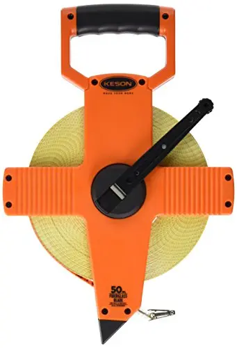 Keson OTR50MM 50-Meter Open-Reel Fiberglass Tape Measure – 5mm & 2mm Graduations