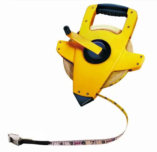 Keson OTRS10100H 100-Foot Fiberglass Tape Measure with Single Hook & Quick Rewind – Fractional Imperial Scale (1/10″, 1/100″)