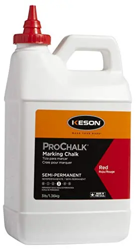 Keson PM103RED ProChalk Level 4 Permanent Marking Chalk – Vibrant Red, 3-Pound Block