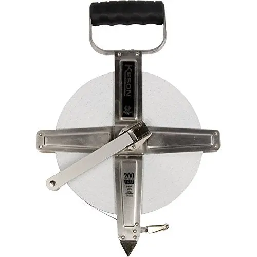 Keson SNR10200H 200-Foot Nylon-Reinforced Steel Tape Measure – Stainless Housing, Hook End, Metric/Imperial Graduations