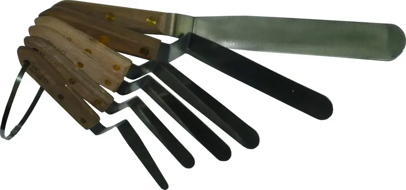 KIT-SPT-OF 6-Piece Newborn Offset Spatula Set with Wooden Handles