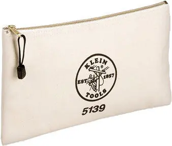 Klein 5139 Canvas Zippered Tool Bag – Durable Organizer for Hand Tools