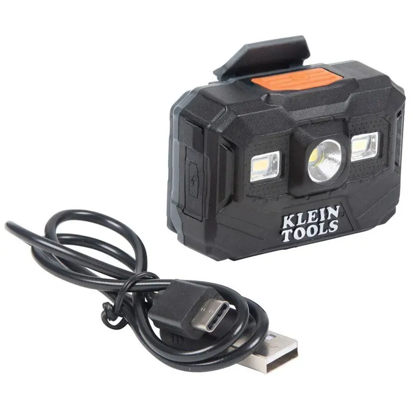 Klein 56062 Rechargeable LED Headlamp – 300-Lumen Worklight Compatible with Klein Hardhats, 3 Light Modes & All-Day Battery Life