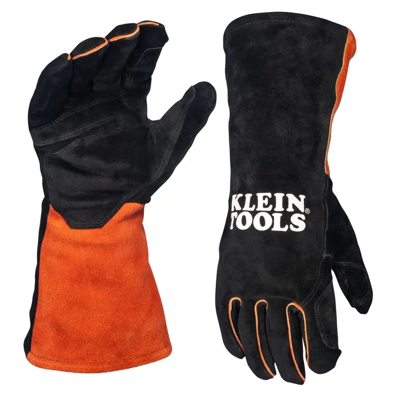 Klein Large MIG Welding Gloves – Durable, Heat-Resistant Leather Welding Hand Protection