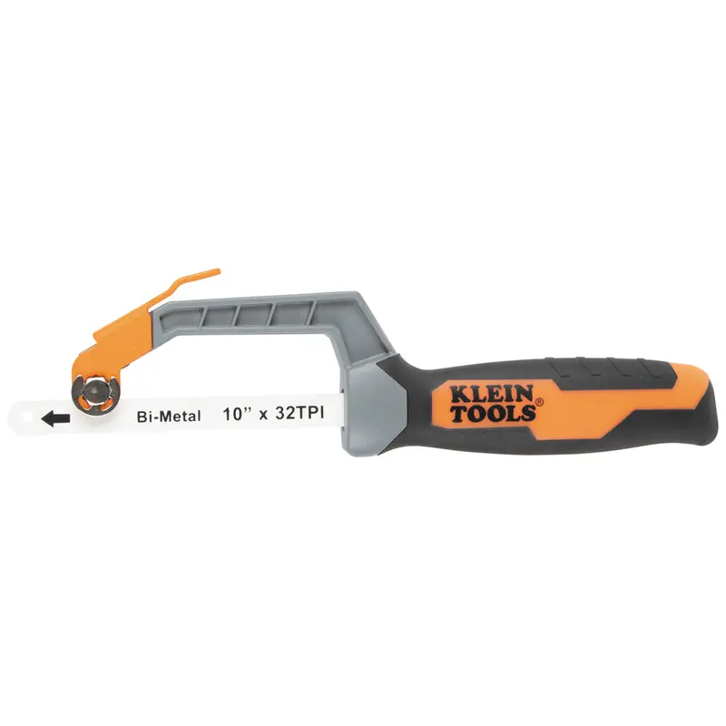 Klein Tools 31432FC Compact Finish-Cut Hacksaw – Lightweight, Fine-Tooth Blade for Precision Cuts