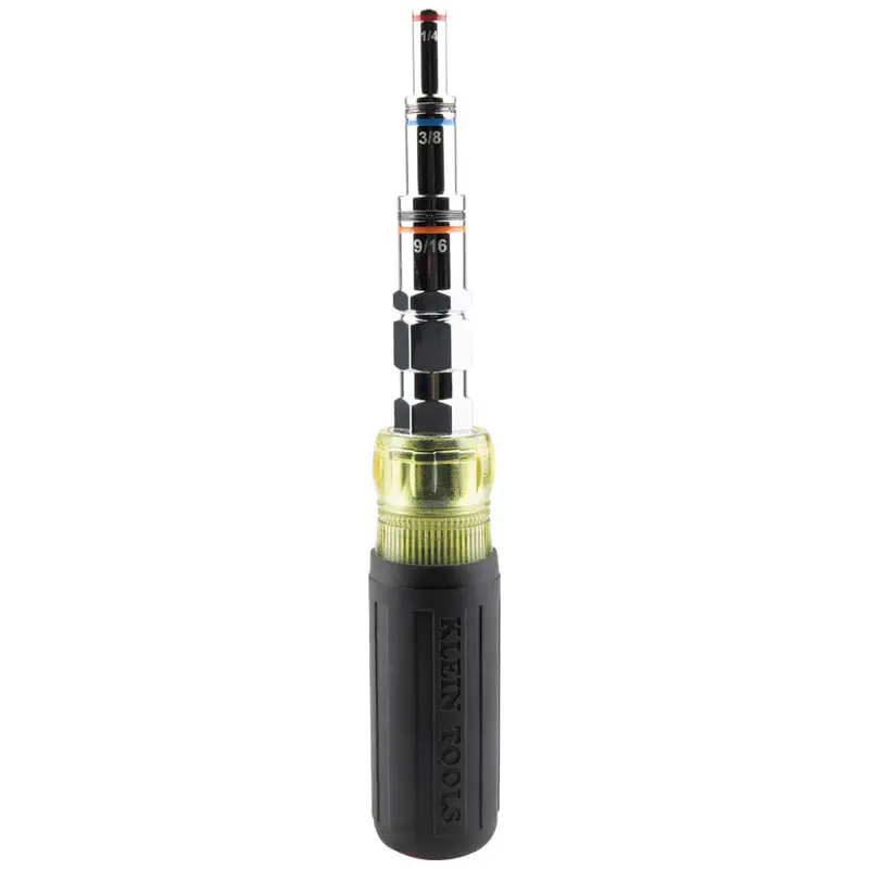 Klein Tools 32809MAG 9-in-1 Pass-Through Multi-Nut Driver – SAE, Magnetic Tip