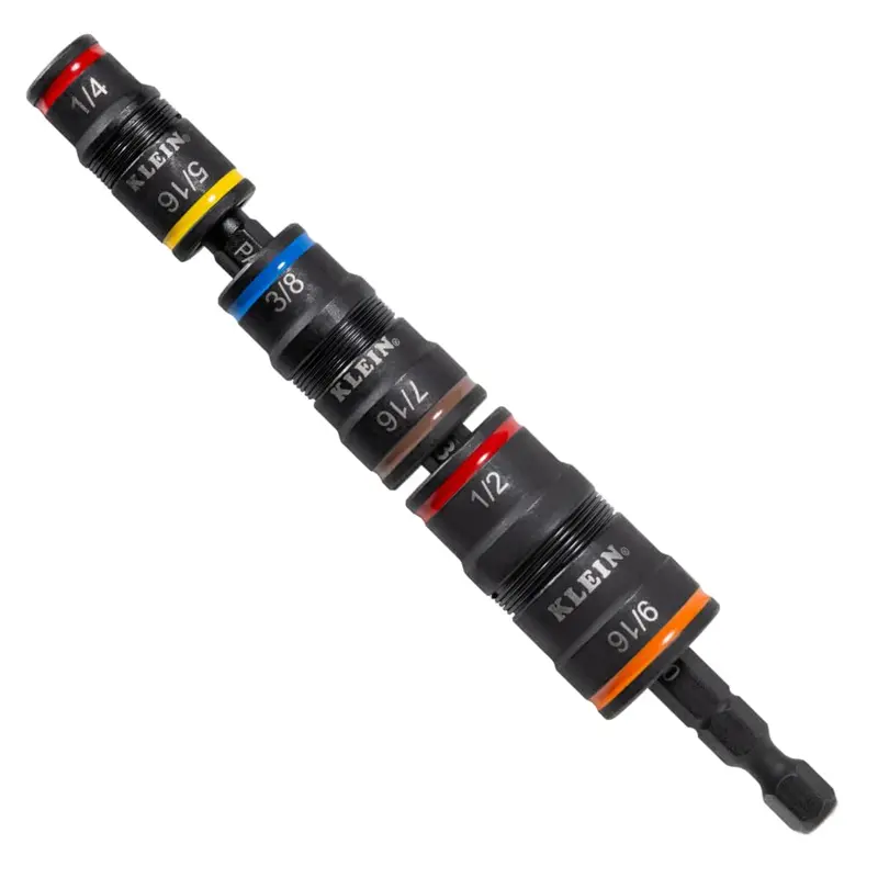 Klein Tools 32933 7-in-1 Impact-Ready Flip Socket Set for Fast, Versatile Use