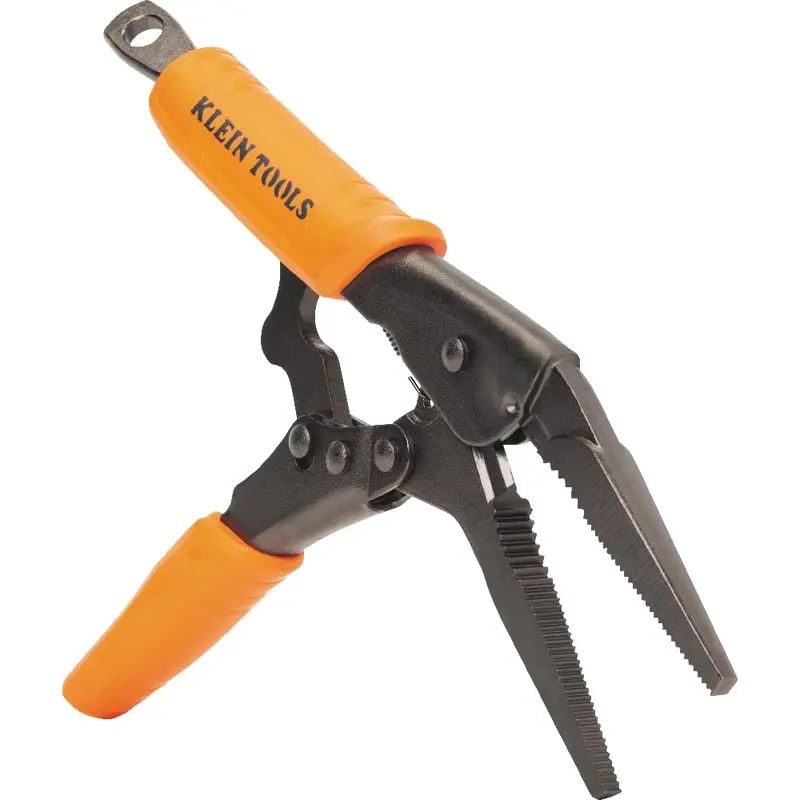 Klein Tools 38612 9-Inch Long-Nose Locking Pliers with High-Leverage Grip