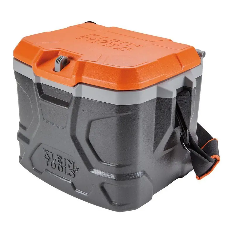 Klein Tools 55600 17-Quart Heavy-Duty Work Cooler — Holds 18 Cans, 30-Hour Insulation, 300-Lb Weight Capacity