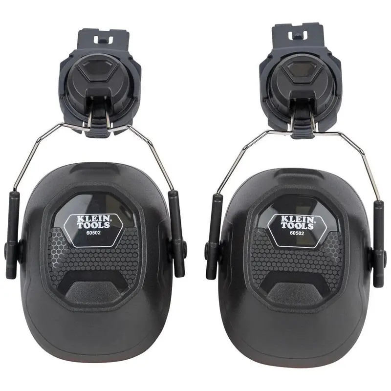 Klein Tools 60502 Hard Hat-Compatible Earmuffs – 26dB Noise Reduction for Industrial Use with Full-Brim Attachment