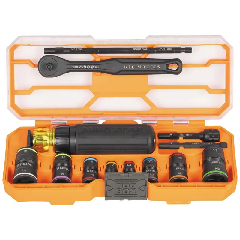 Klein Tools 65242 Flip-16 KNECT Ratcheting Socket Screwdriver Set