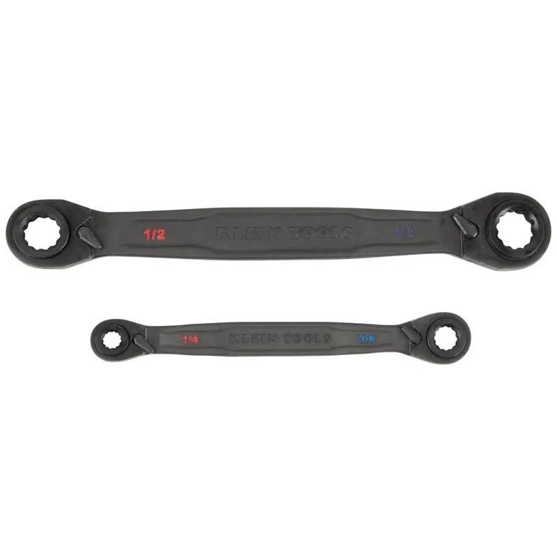 Klein Tools 68216 Ratcheting Combination Wrench Set — SAE, 2-Piece