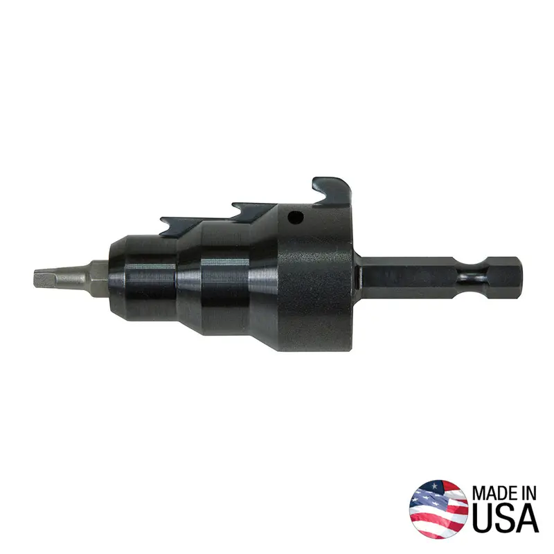Klein Tools 85091 Power Conduit Reamer – USA-Made, Three-Size (1/2″, 3/4″, 1″) with Enhanced Bit Retention