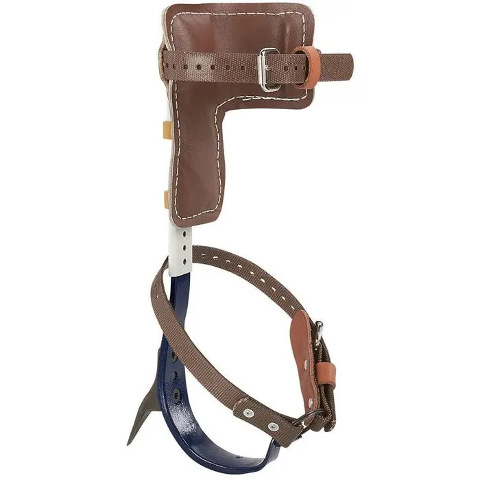 Klein Tools CN1907AR Leather Tree Climber Set – 2-3/4″ Gaffs, Adjustable 15–19″ Shank Length