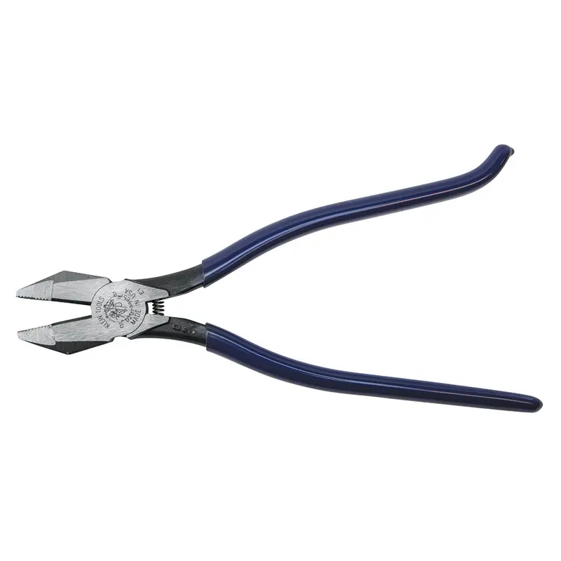 Klein Tools D201-7CST Ironworker Pliers – 9-Inch Spring-Loaded Side Cutters for Rebar Tie Wire, Heavy-Duty Knurled Jaws