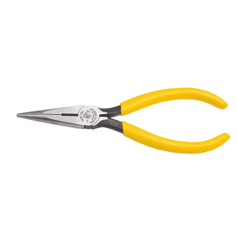 Klein Tools D203-6 Precision Long-Nose Side Cutters – 6″ Curved-Handle Pliers with Induction-Hardened Blades