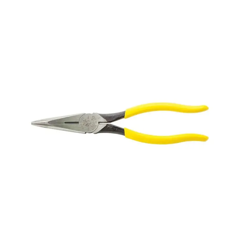 Klein Tools D203-8 8″ Precision Needle-Nose Pliers – Heavy-Duty Long-Nose Side Cutters with Extended Handles & Alligator Jaw