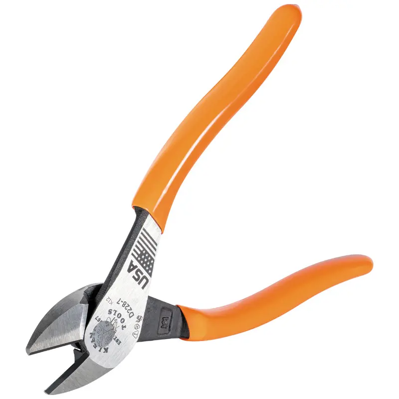 Klein Tools D228-7 High-Leverage Diagonal Cutting Pliers – 7-Inch, Forged Steel, Ideal for Wire & Cable