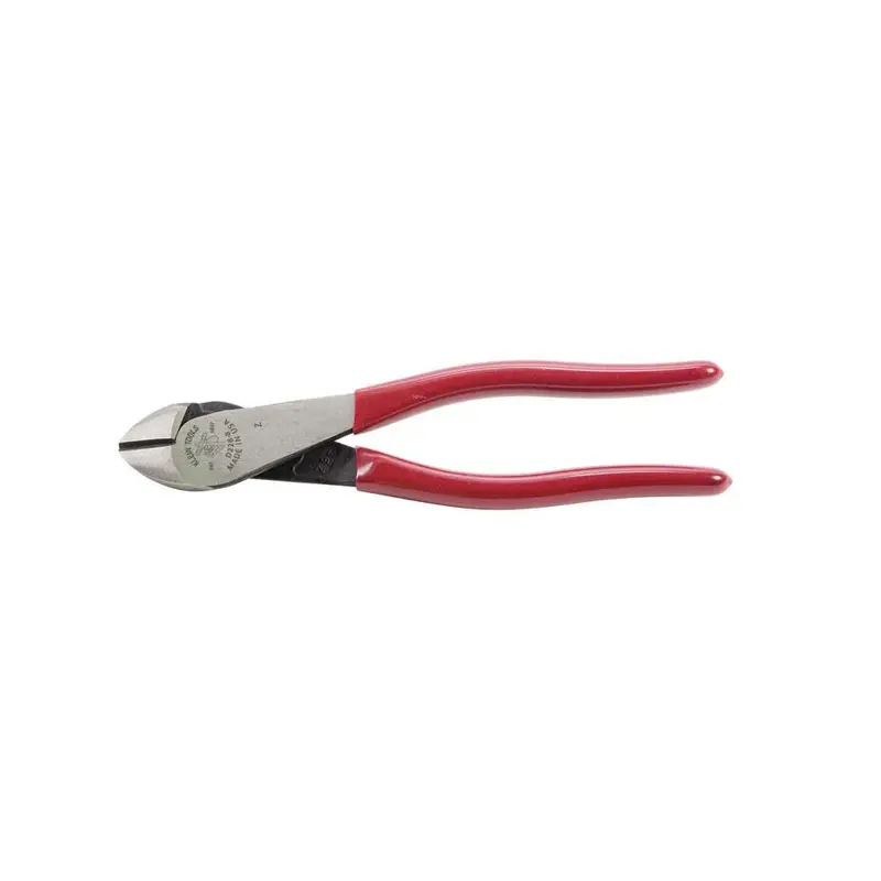 Klein Tools D228-8 Compact Diagonal Cutters – 8-Inch High-Leverage Pliers with Short Jaw & Color-Coded Handles