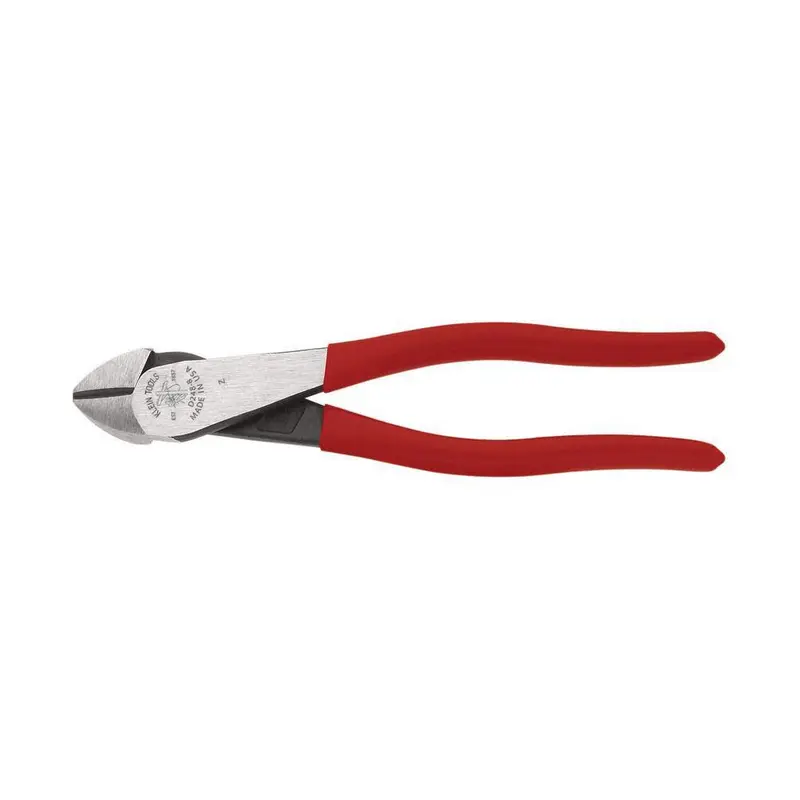 Klein Tools D248-8 USA-Made Diagonal Cutting Pliers – Angled Head, High-Leverage Design, 8-Inch Short-Jaw Precision Cutters