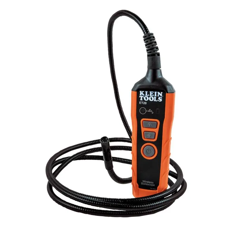 Klein Tools ET20 Wi-Fi Borescope Camera – Rechargeable Inspection Scope with Built-in LED Lighting & Mobile Viewing
