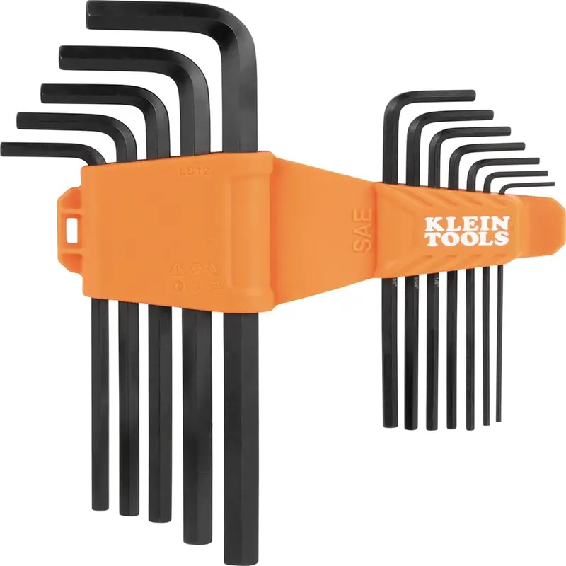 Klein Tools LS12 L-Shaped Long-Arm Hex Key Set — SAE, 12-Piece