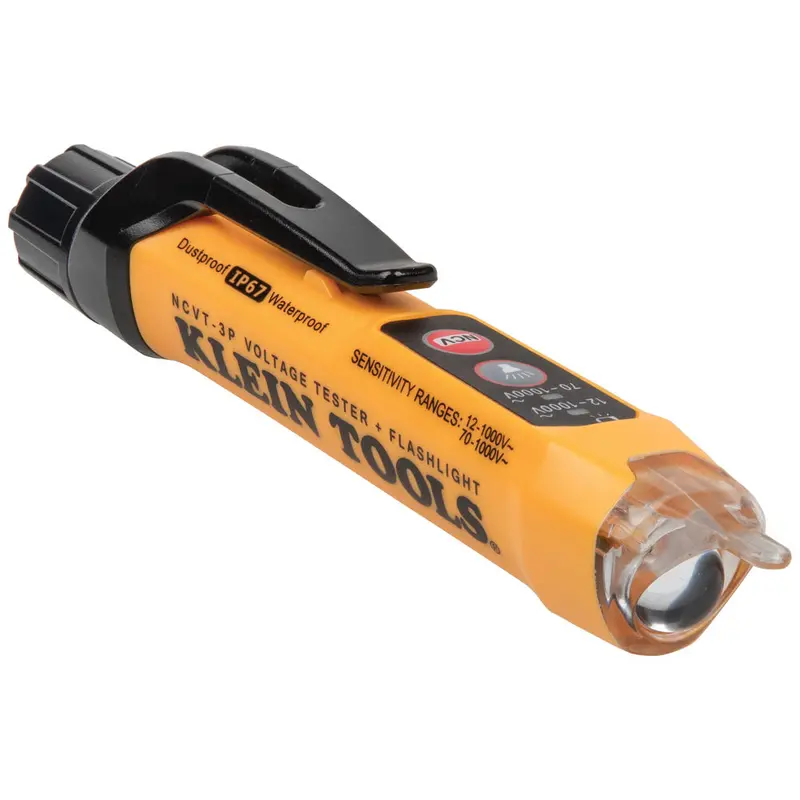 Klein Tools NCVT-3P Dual-Range Non-Contact Voltage Tester with LED Flashlight (12–1000V AC)
