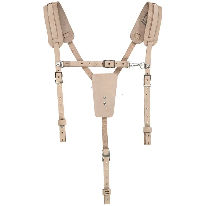 Klein Tools Soft Leather Work Belt Suspenders – Adjustable, Comfort-Focused Support
