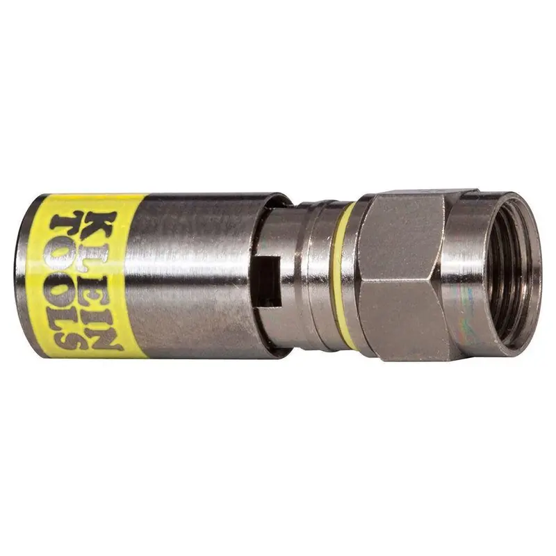 Klein Tools VDV812-606 F-Connector Kit – Universal RG6/RG6Q Compression Connectors (10-Pack, Male)