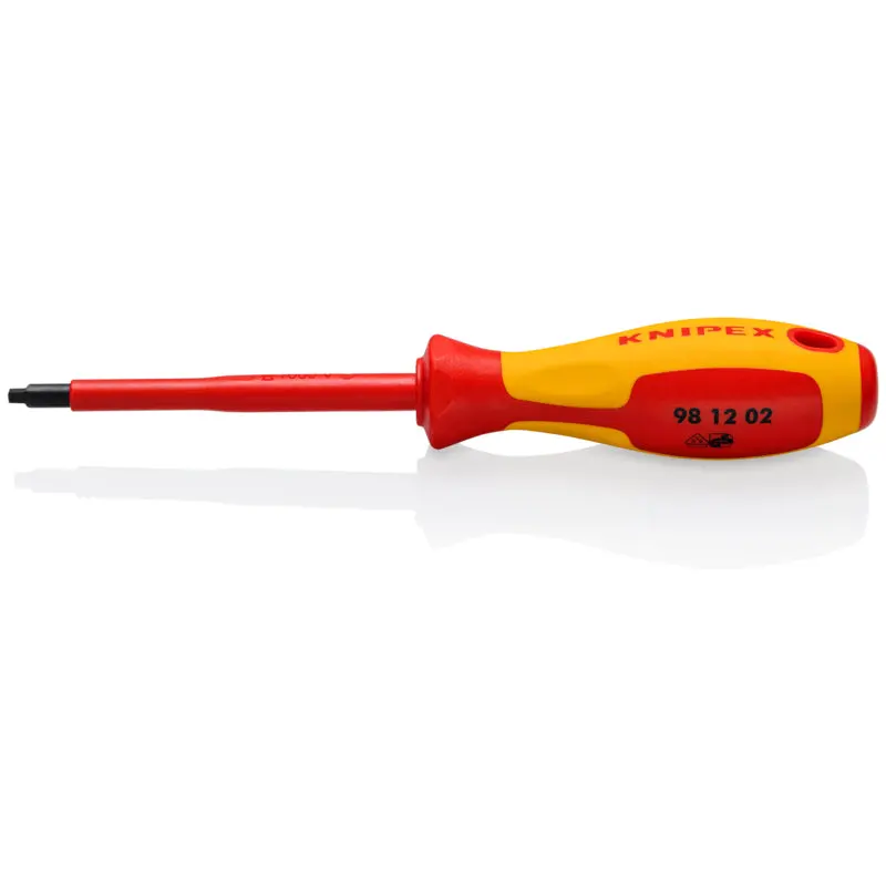 KNIPEX 4-Inch 1000V Insulated Square Drive Screwdriver – R2 Bit Type