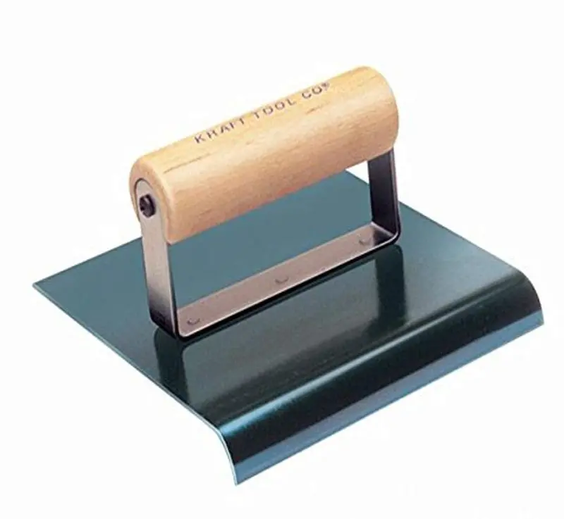 Kraft Tool CF574 1/2″ Radius Steel Hand Edger – Blue-Coated Blade, Wooden Handle, 6″ x 4″