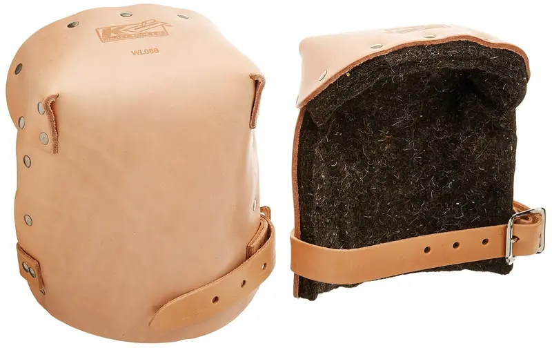 Kraft Tool Premium 1-Inch Felt Leather Knee Pads for Contractors