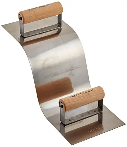 Kraft Tool Stainless Steel Curb & Gutter Trowel – 3-Inch Radius Edge