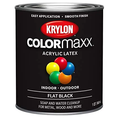 Krylon COLORmaxx Flat Black Paint & Primer (1 Quart Can)