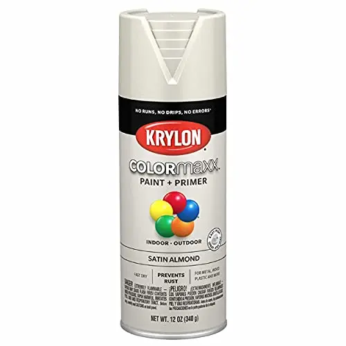 Krylon COLORmaxx K05554007 Satin Almond Paint & Primer Spray — 12 oz Can