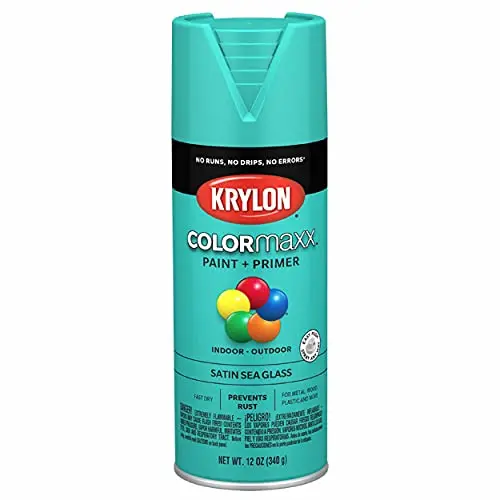 Krylon COLORmaxx Spray Paint & Primer – Sea Glass, Satin Finish, 12 oz