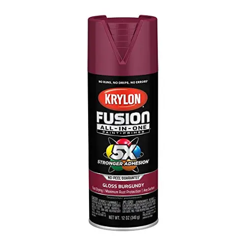Krylon Fusion All-In-One Spray Paint & Primer – Burgundy, Gloss Finish, 12 oz