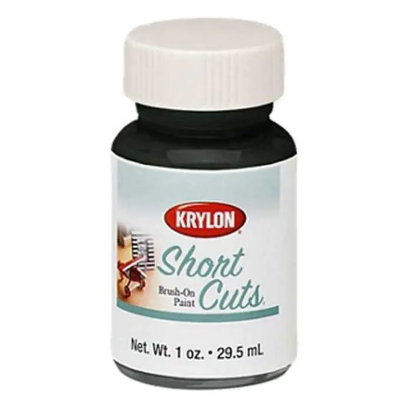 Krylon KSCB028 Short Cuts Brush-On Paint – 1 oz, Flat Black Finish