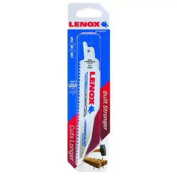 Lenox 203706066RS 6″ Reciprocating Saw Blade – 6 TPI, 0.06″ Thick, Bi-Metal (5-Pack)