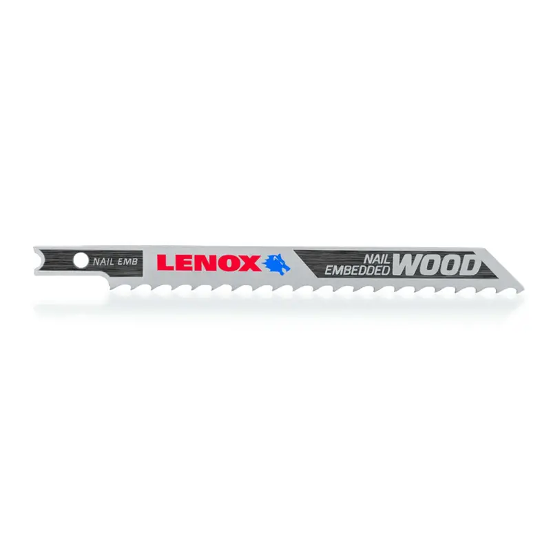 LENOX 4-Inch Bi-Metal Jig Saw Blade for Nail-Embedded Wood – U-Shank, 6 TPI (3-Pack)