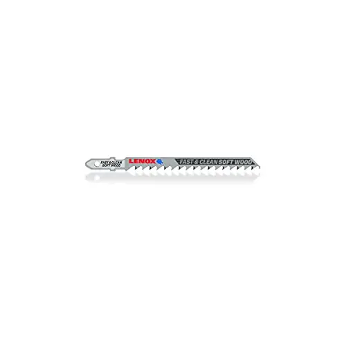 Lenox Clean Wood Jig Saw Blade – 4″ x 5/16″, 6 TPI, T-Shank, 3-Pack